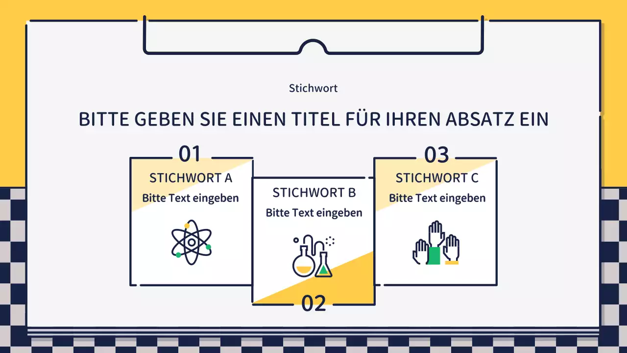 Präsentation zur Gestaltung von niedlichen, einfachen Symbolen in Grün und Gelb