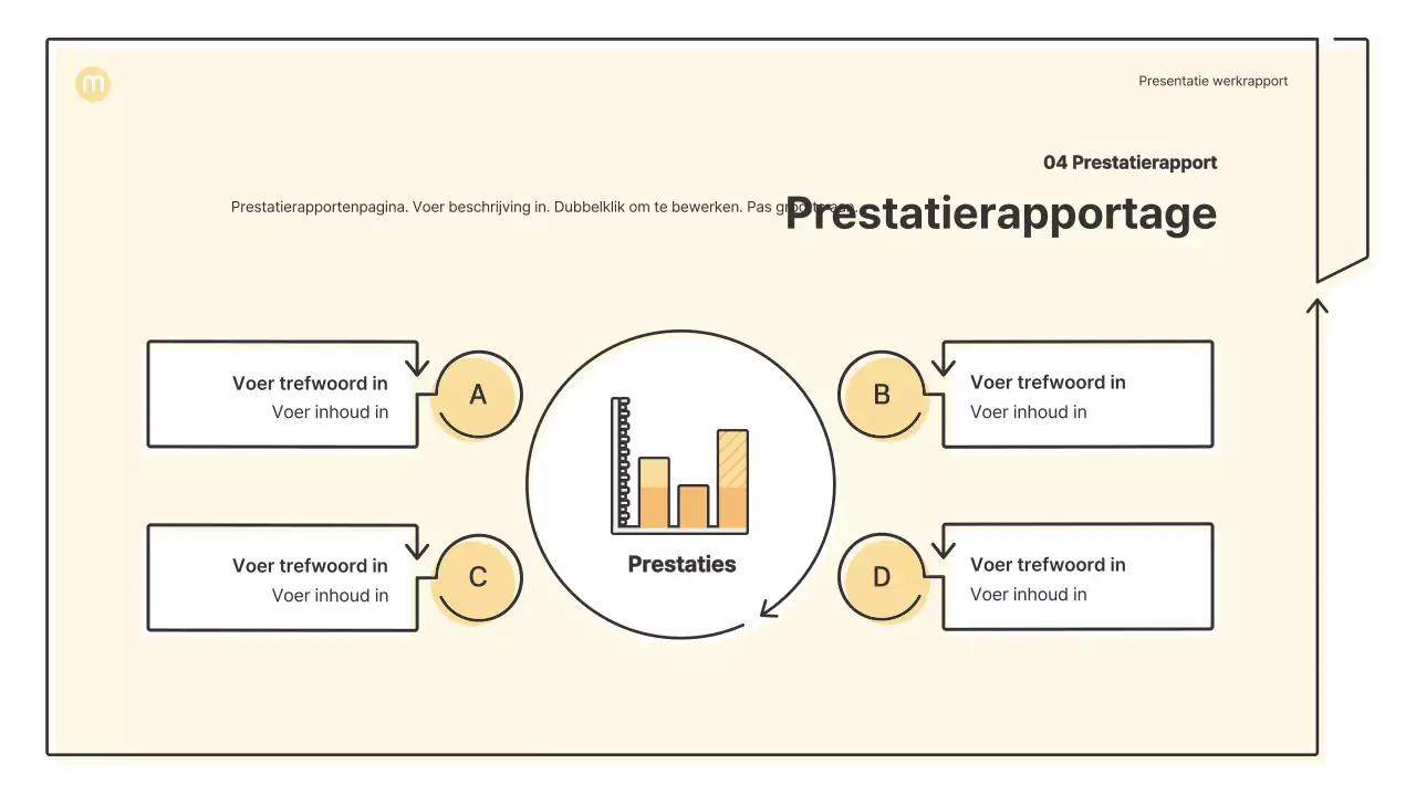 Puntvormen met pijlen in lichtgeel Zakelijk presentatiepakket