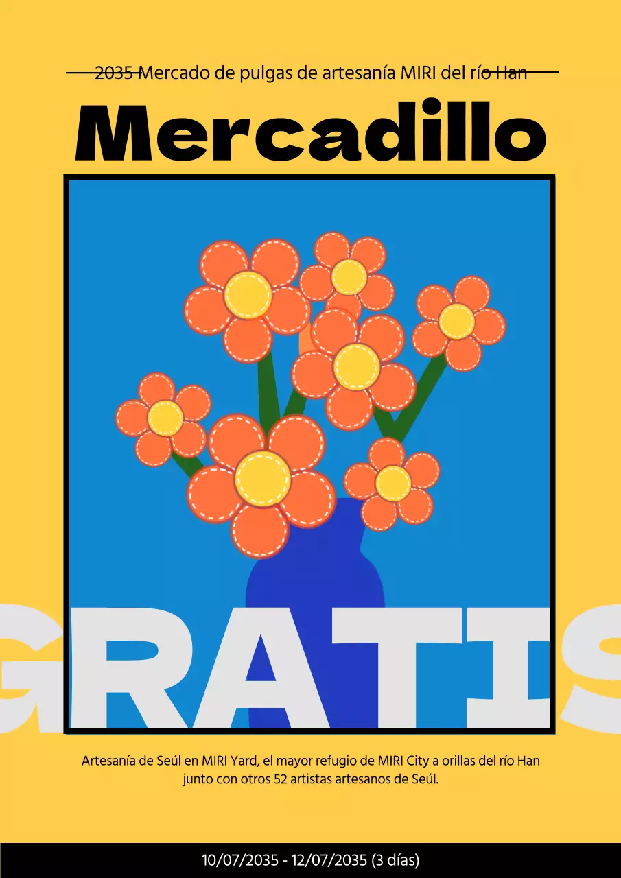 Promover la introducción del mercadillo artesanal amarillo y azul