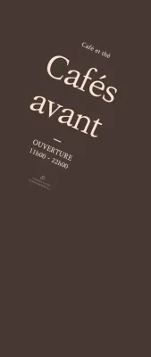 Promotion de l'ouverture d'un petit café sur fond brun