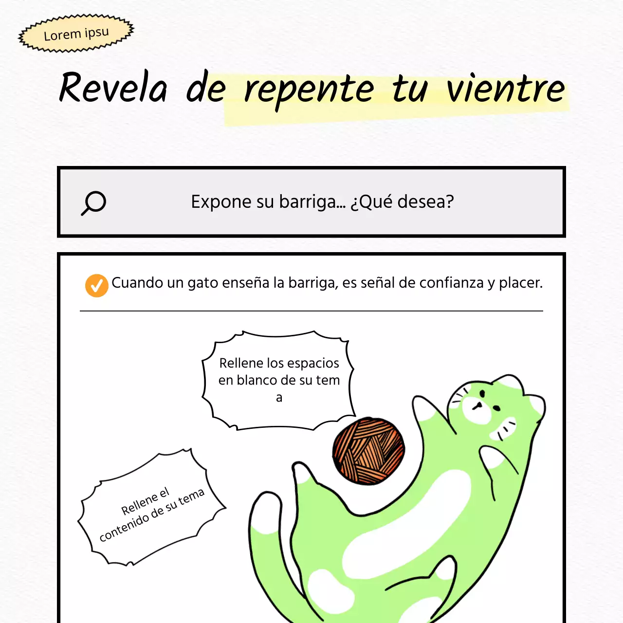 Probar un gato blanco, plano y mono