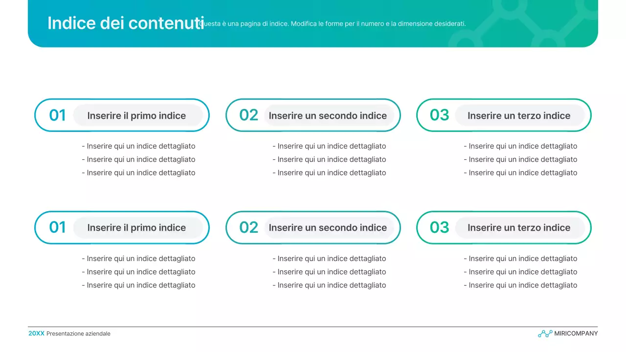 Semplice presentazione aziendale a gradiente in azzurro e verde