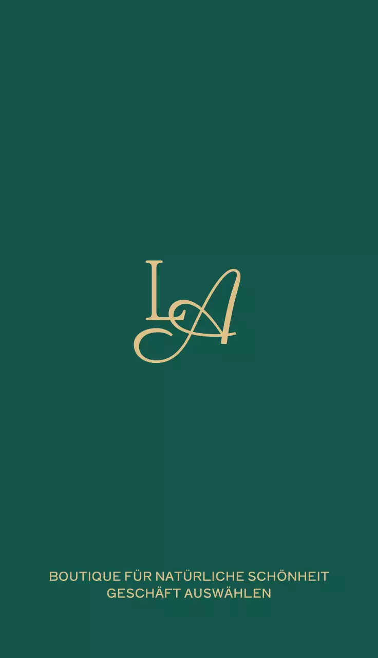 Klassische, stilvolle Visitenkarte mit dunkelgrünem Hintergrund und goldenem Alphabet-Logo