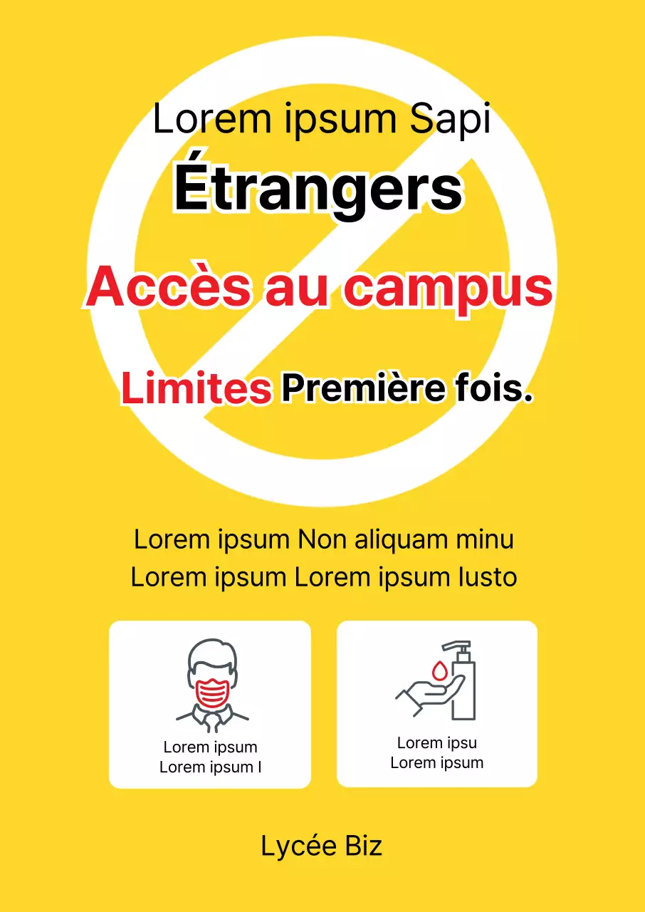 Icône jaune Restrictions d'accès au campus
