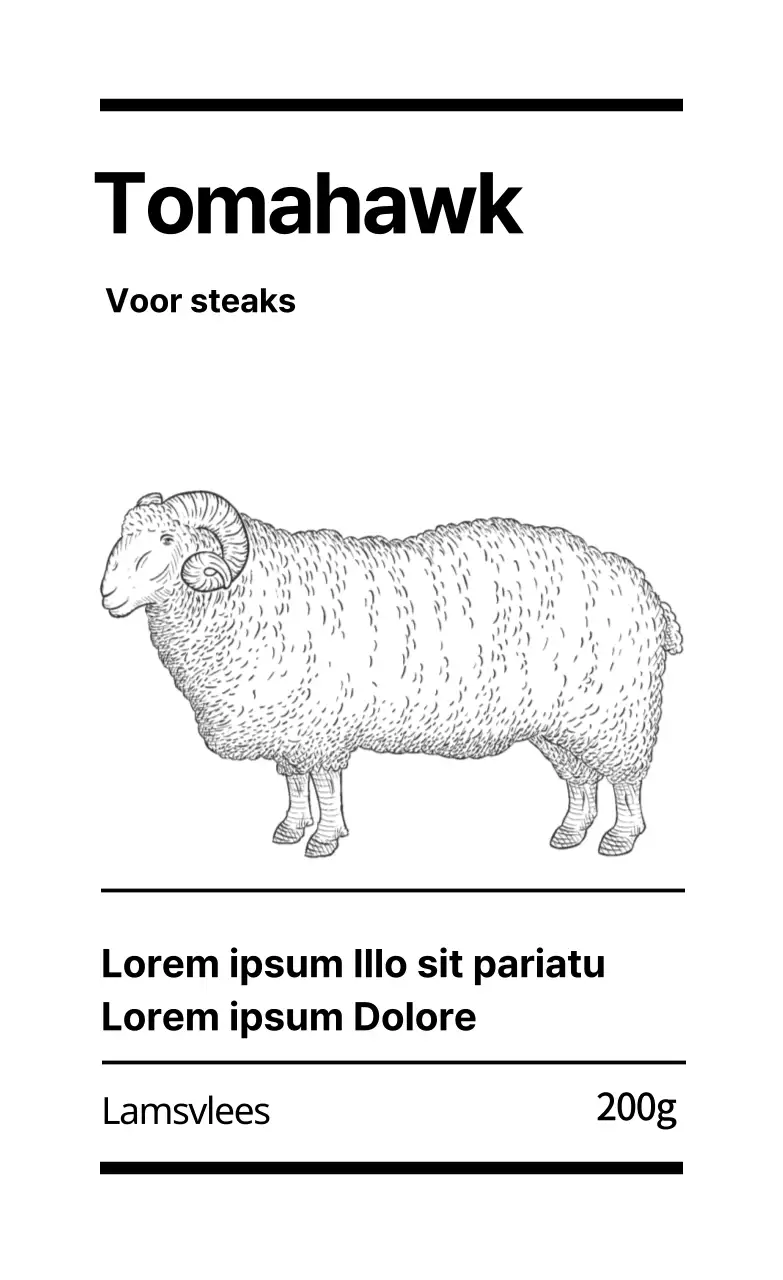 Witte geïllustreerde schone voedseletiketten