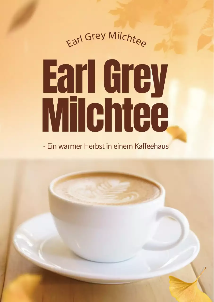 Beige Warm Autumn Leaves Autumn Cafe Menu Promotion