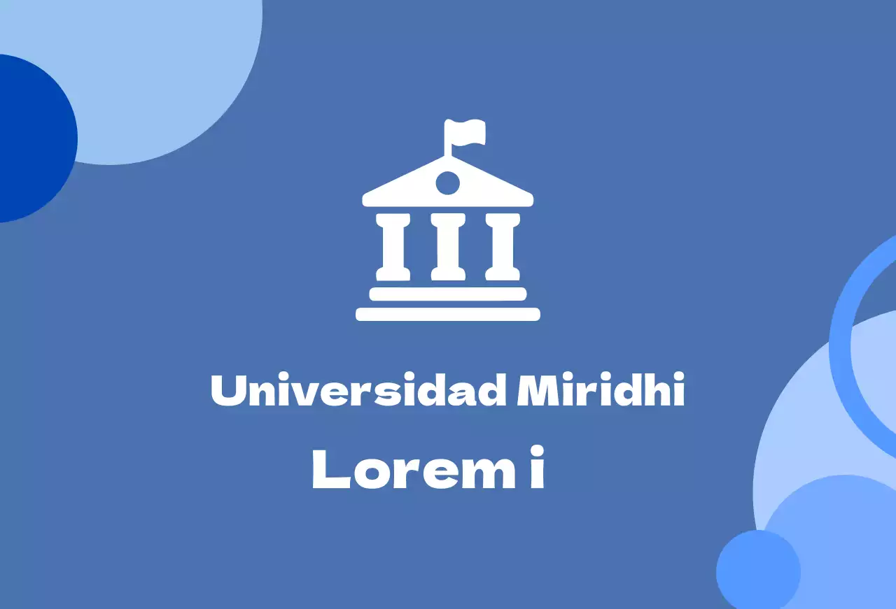 Una balsa de fondo azul con un logotipo que representa la escuela.