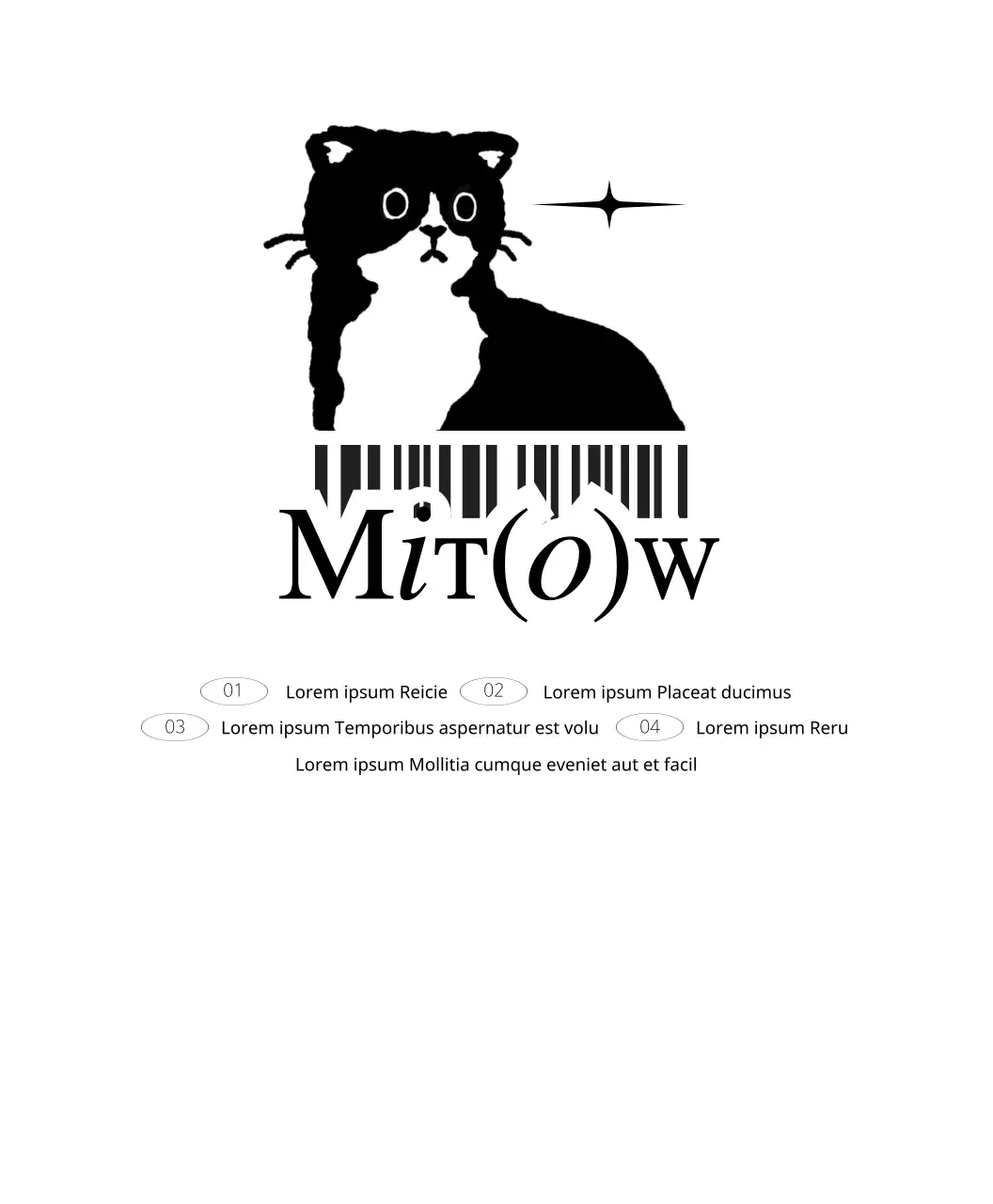 Schwarzes Katzenzeichen mit Strichcode