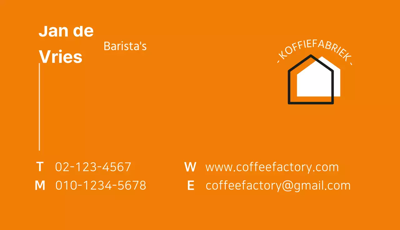 Barista café visitekaartje
