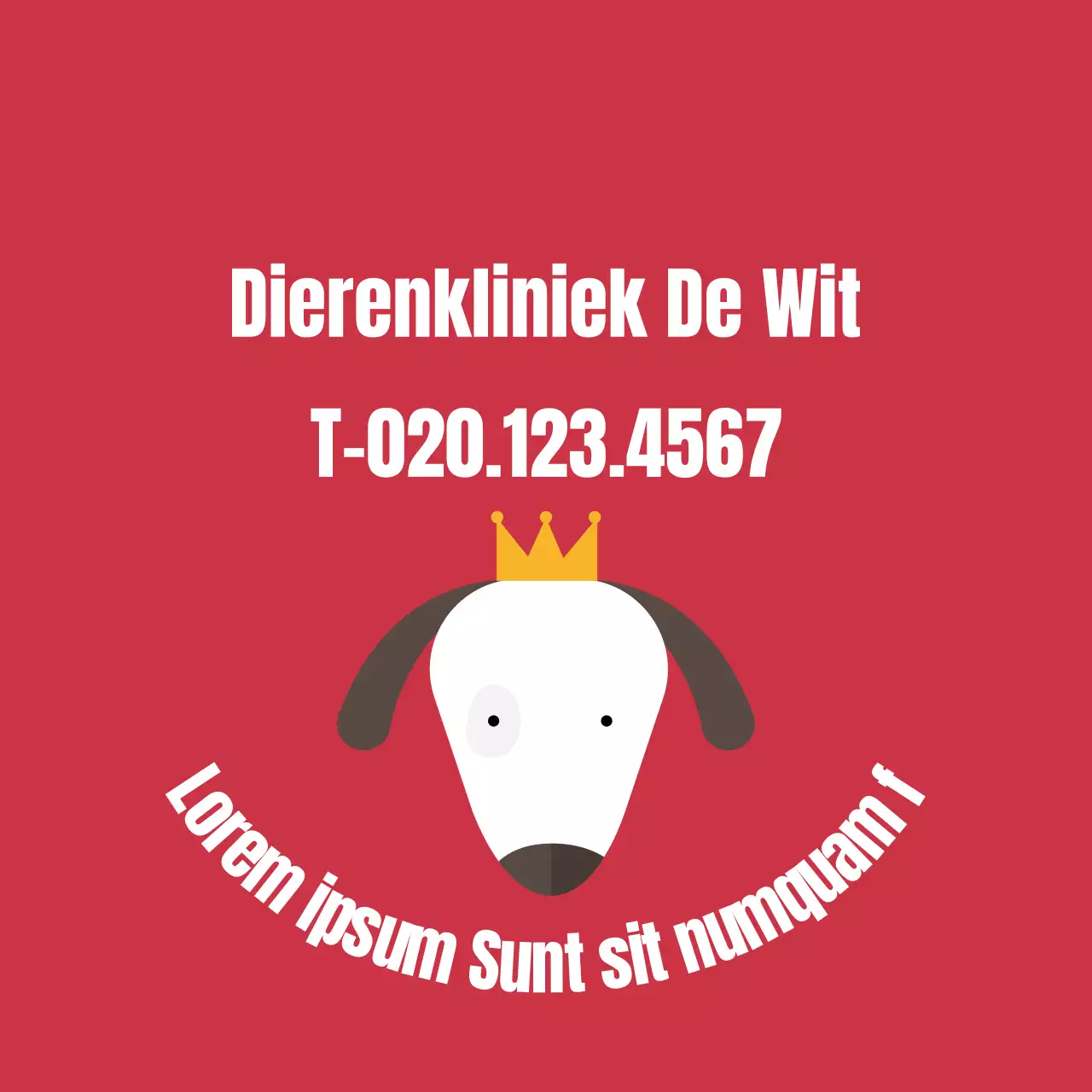 Rode eenvoudige illustratie dierenarts label