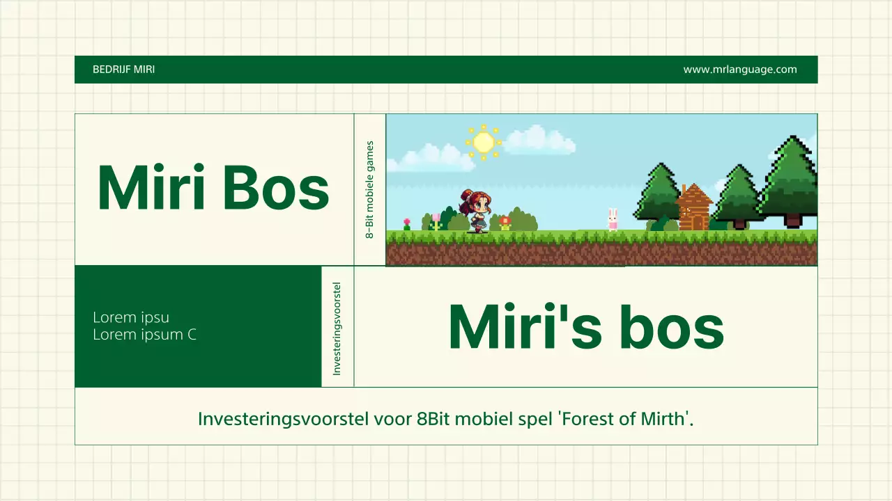 Spelvoorstel met lijnen en pixelkunst met groene kleurpunten