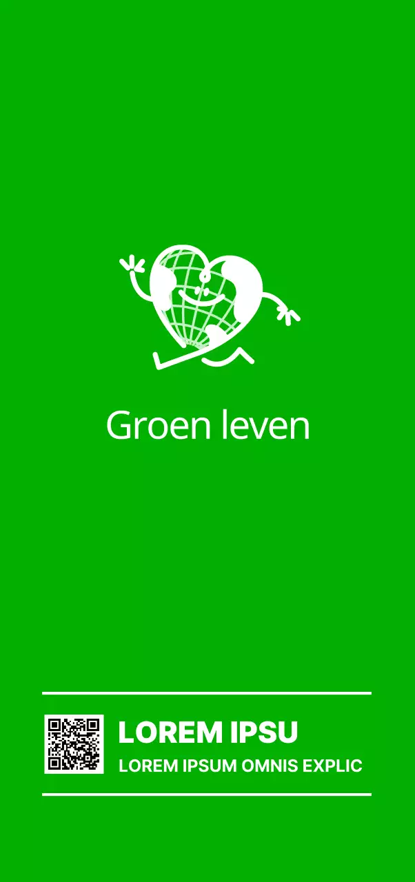 Promoot een milieuvriendelijk kamp met een schattig hartvormig aardefiguur in het groen.