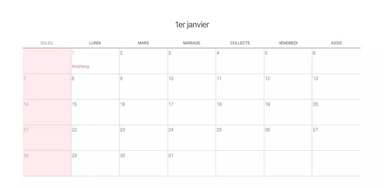 Calendrier ecclésiastique avec des illustrations chaleureuses