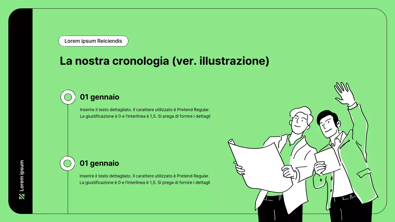 Illustrazione aziendale con linee semplici in verde