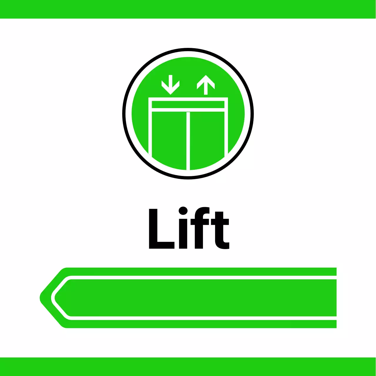 Voor locatiebegeleiding met eenvoudige gele en groene pictogrammen
