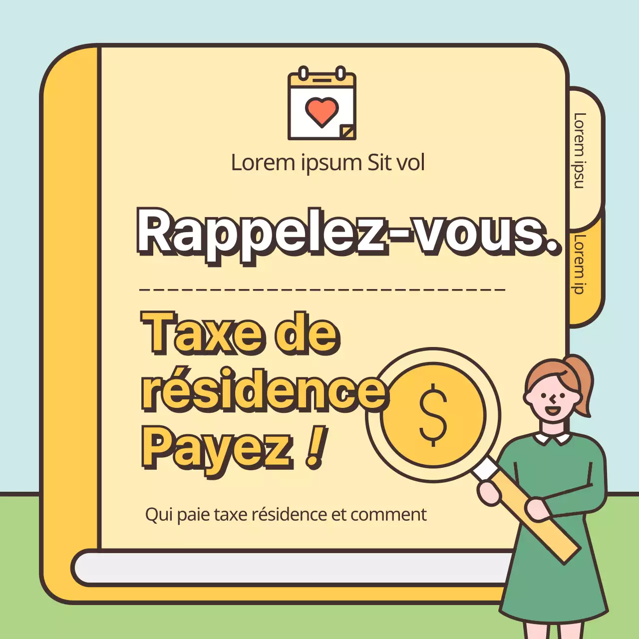 Mettre en évidence les illustrations mignonnes aux couleurs pastel Payer sa déclaration d'impôt sur le revenu des résidents