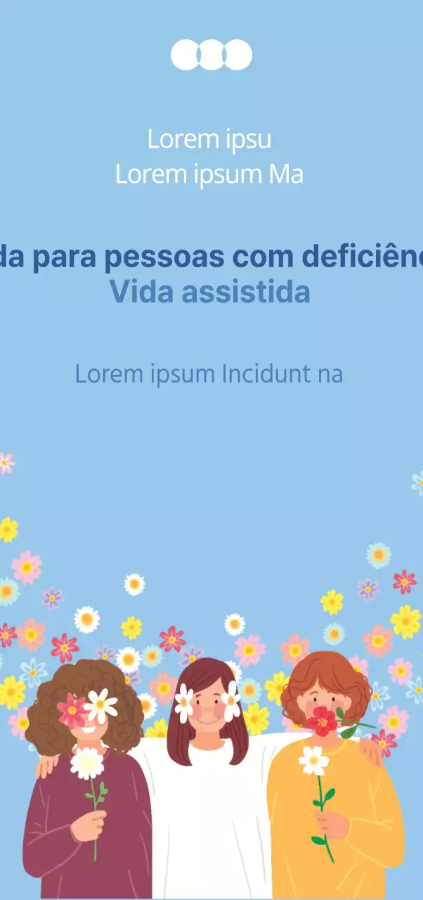 Capa com um fundo azul com pessoas em harmonia