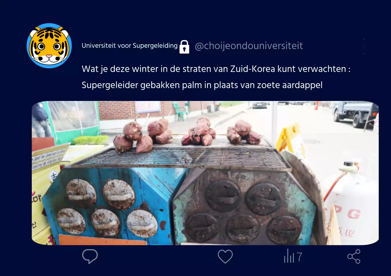 Grappige supergeleidende Twitter capture met marineblauwe achtergrond