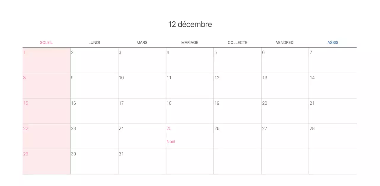 Calendrier ecclésiastique avec des illustrations chaleureuses