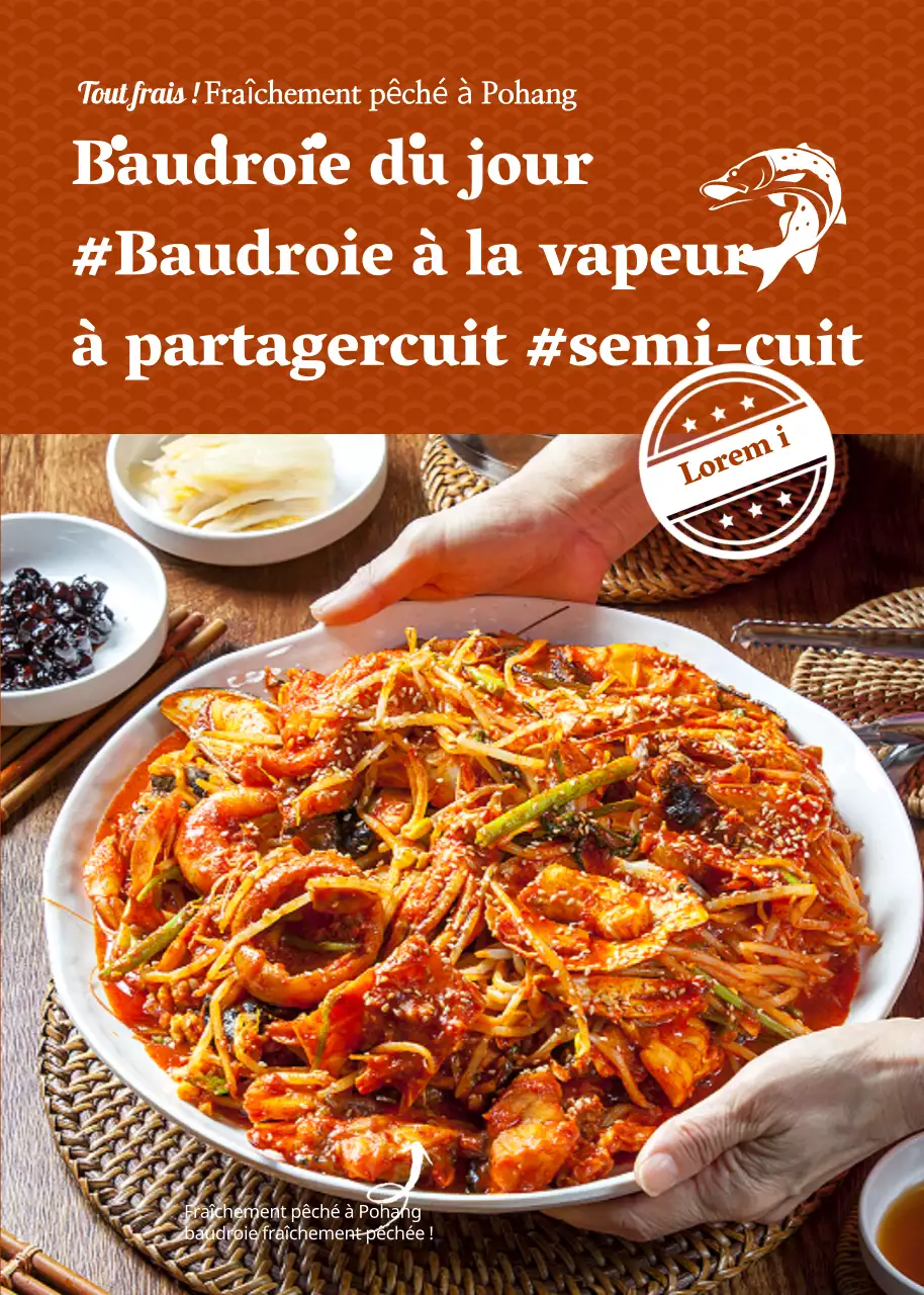 Acheter ensemble un kit de repas semi-préparés composé de baudroie parée dans des tons bruns sourds.