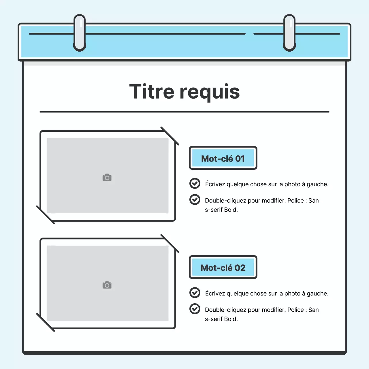 Concept de note bleu clair Carte soignée avec de jolies illustrationsNews