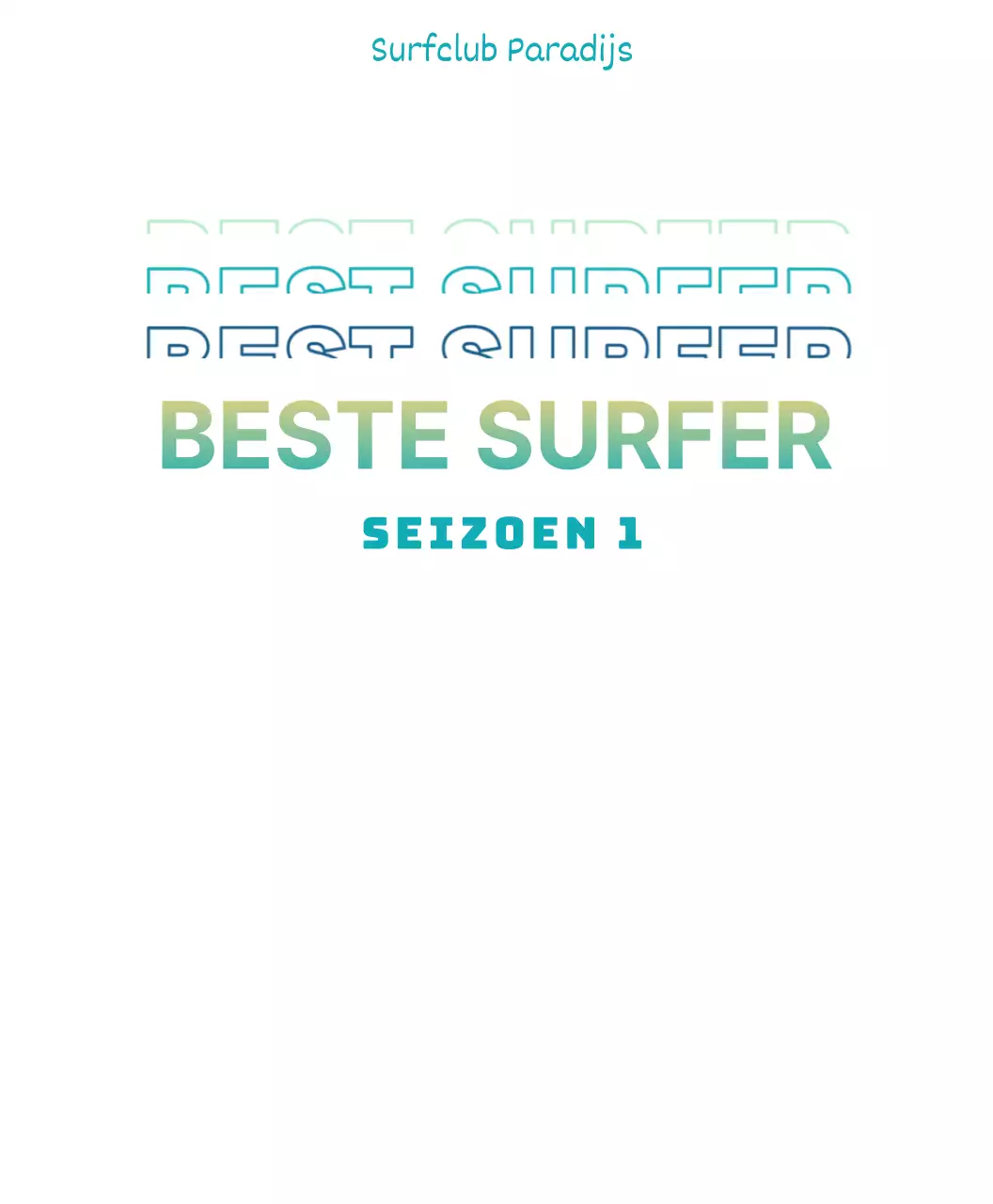 Geel en blauw team t-shirt van de surfclub