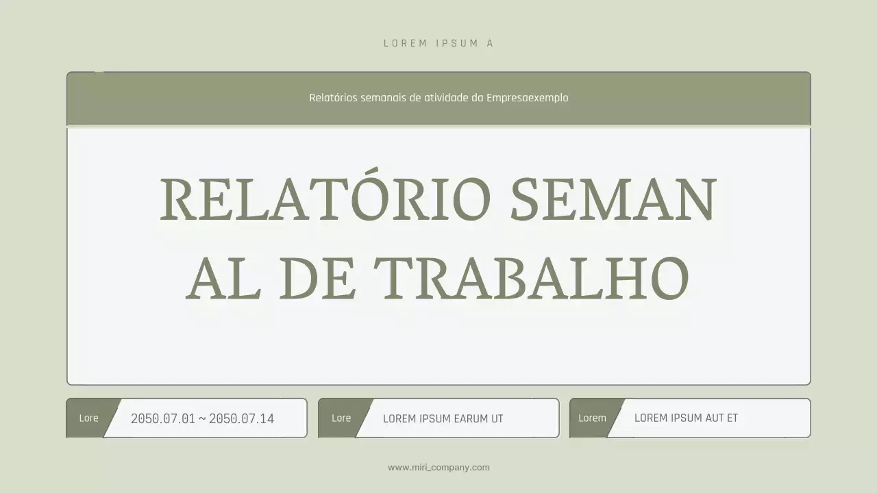 Relatório semanal simples e expansível em tons pastel cáqui