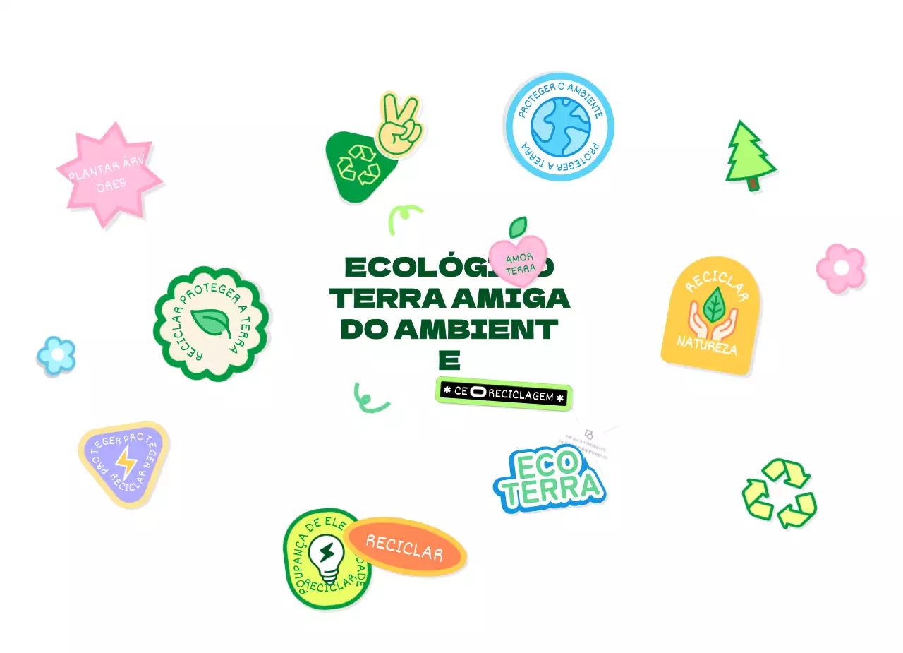 Conceito de autocolante para uma campanha ecológica em verde