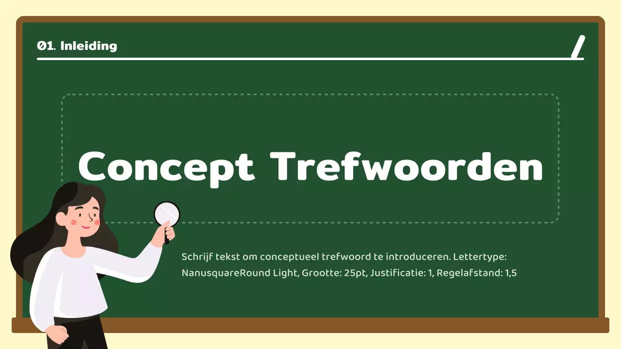 Groen en wit krijtbord conceptualisatiegids