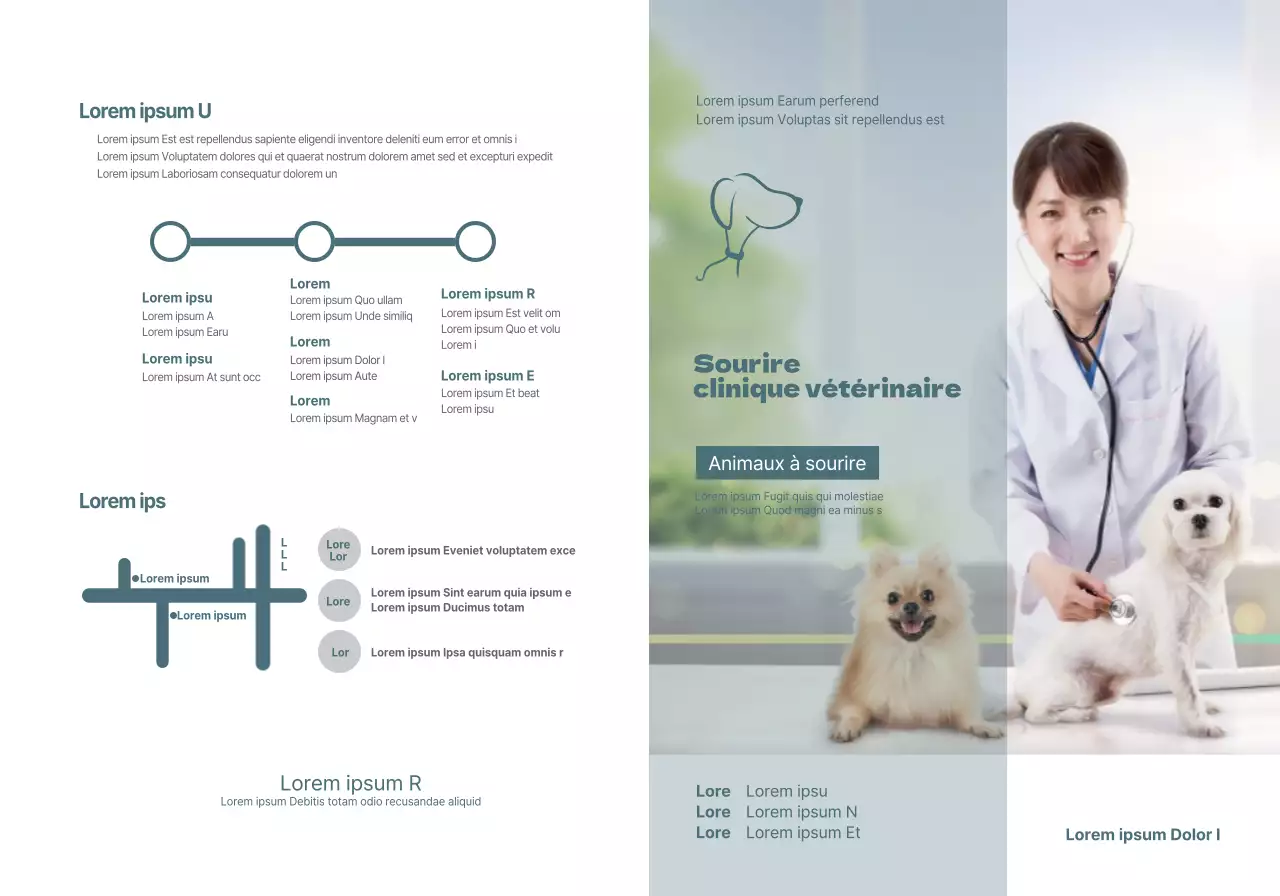 Concept d'horaire de clinique vétérinaire turquoise