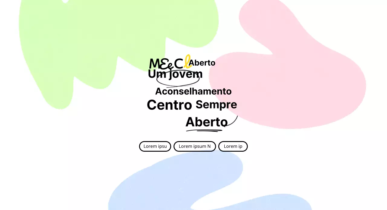 Uma aula de aconselhamento no campus com um conceito tipográfico colorido