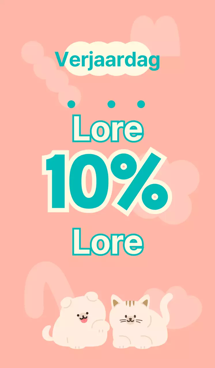 Een onbemande dierenwinkel met schattige illustraties van roze en turquoise honden- en kattenfiguren