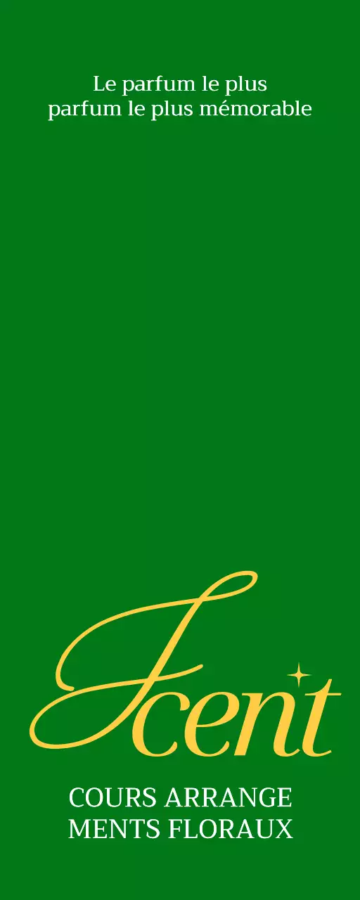 Promotion simple d'un magasin de fleurs avec un texte vert et jaune