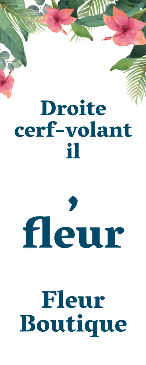 Fleurs accidentelles dans des couleurs sourdes Une enseigne de magasin simple avec un texte sur le magasin de fleurs et des illustrations florales.