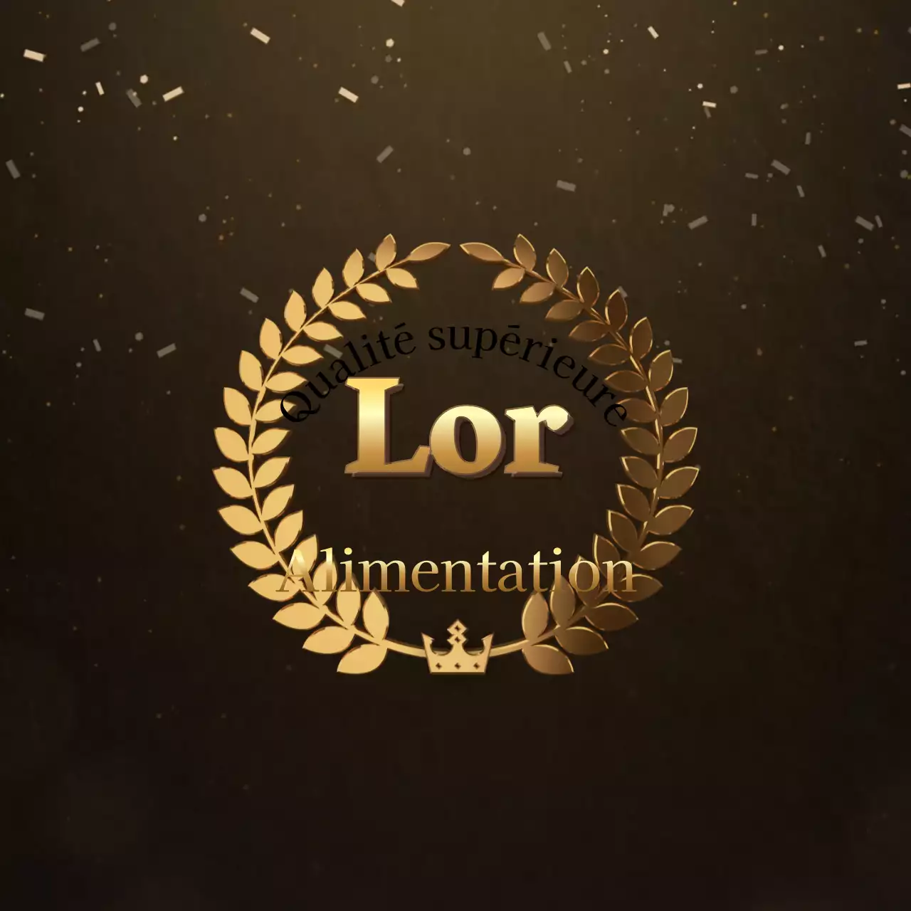 Un luxueux concept de certification alimentaire avec une bordure de laurier d'or