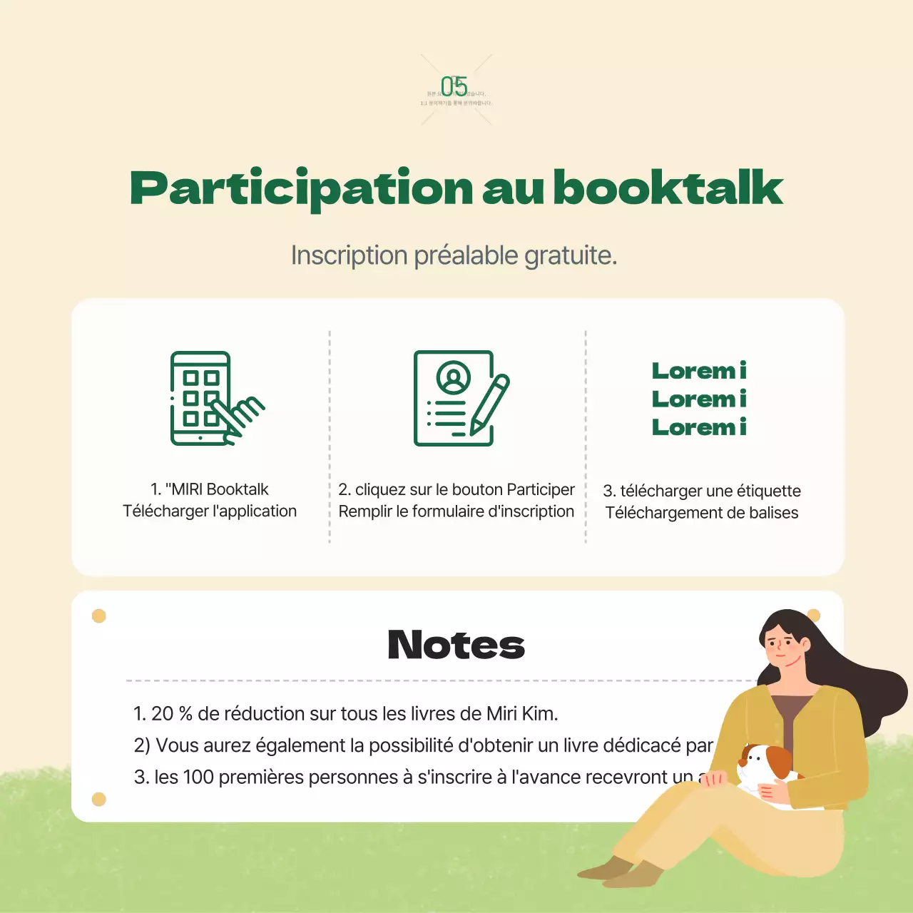 Conférence de presse à l'occasion du lancement d'un livre conceptuel illustré en beige-vert