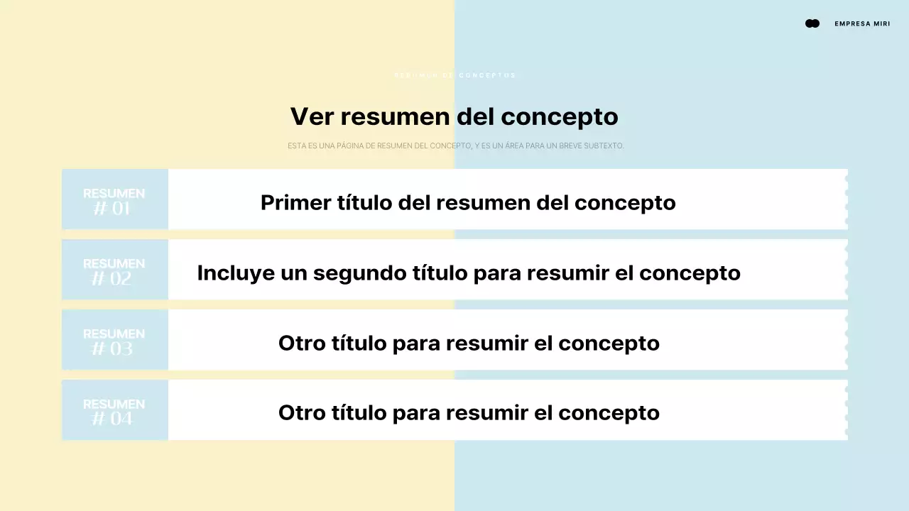 Presentación introductoria mediante un elemento humano que señala un espacio azul claro y amarillo