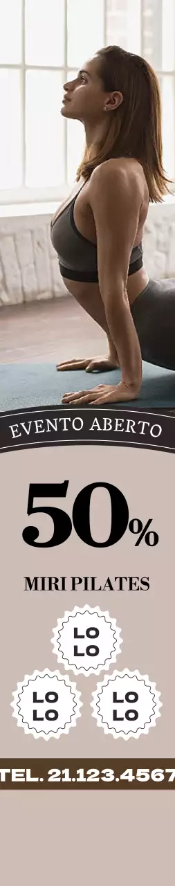 Uma promoção de Pilates bege e limpa