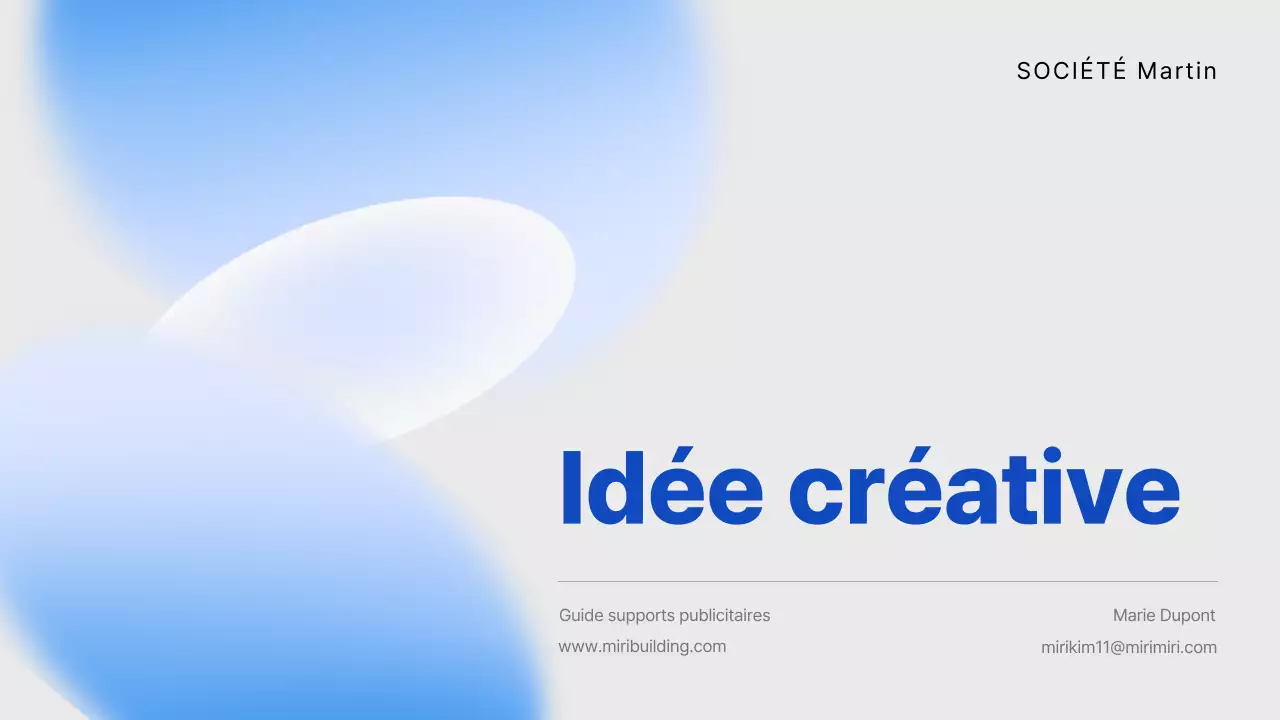 Proposition simple de support publicitaire bleu clair et bleu