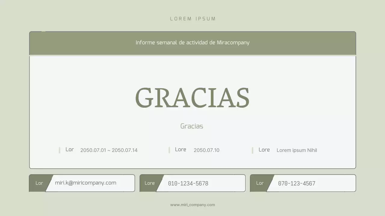 Informe semanal sencillo y ampliable en tonos caqui pastel