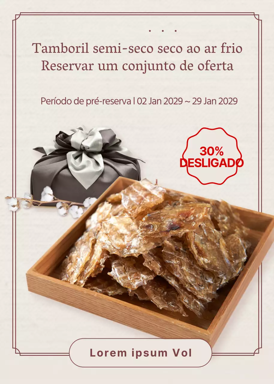 Pré-encomenda do conjunto de oferta Tamboril em tons de bege e castanho