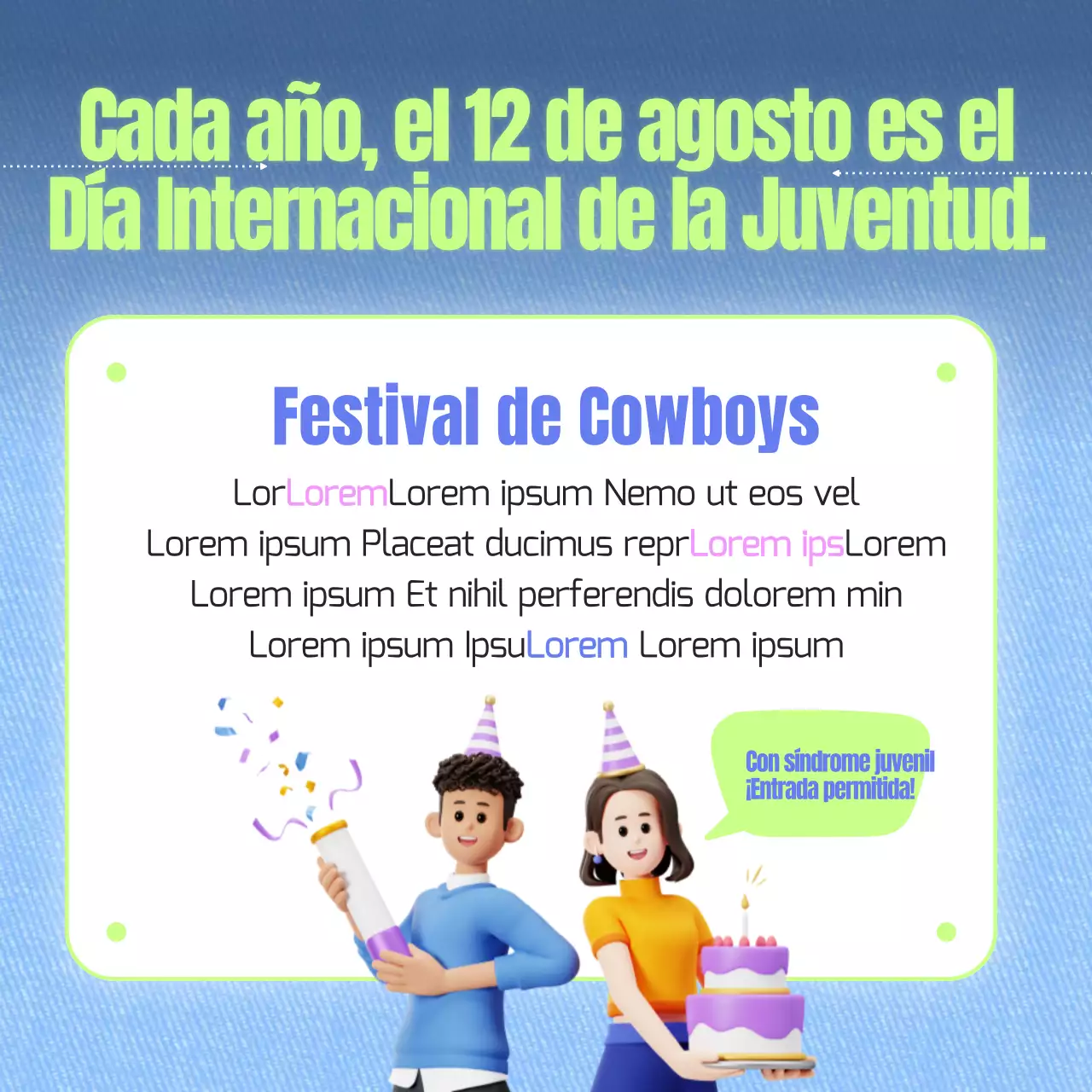 Promocione su festival con un concepto colorido y divertido