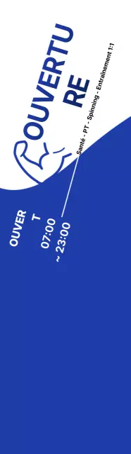 Promouvoir l'Open Fitness avec un look bleu et blanc cool