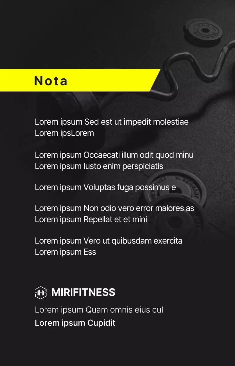 Tessera di iscrizione al fitness semplice e nitida in nero e giallo
