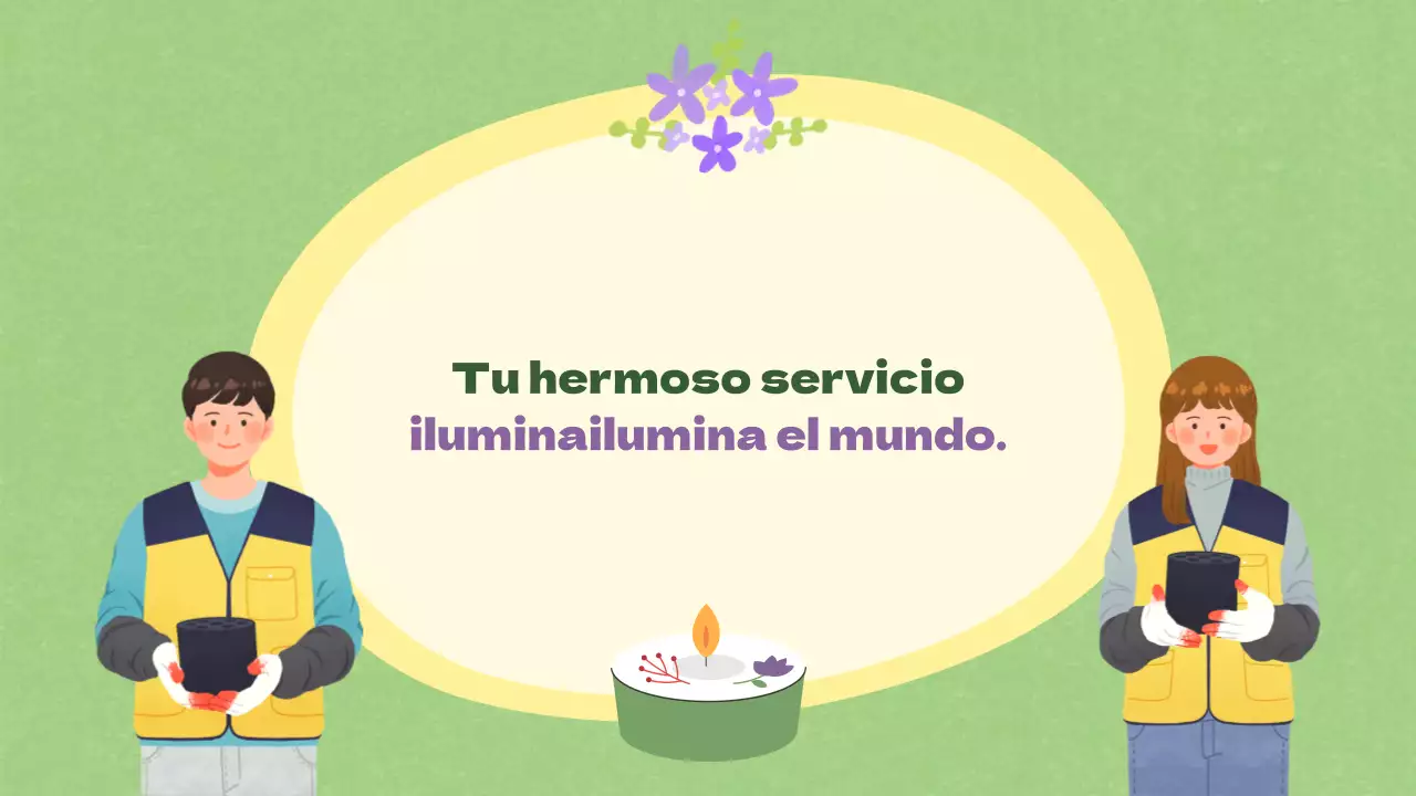 Materiales de formación de voluntarios verdes y amarillos para alumnos de enseñanza media