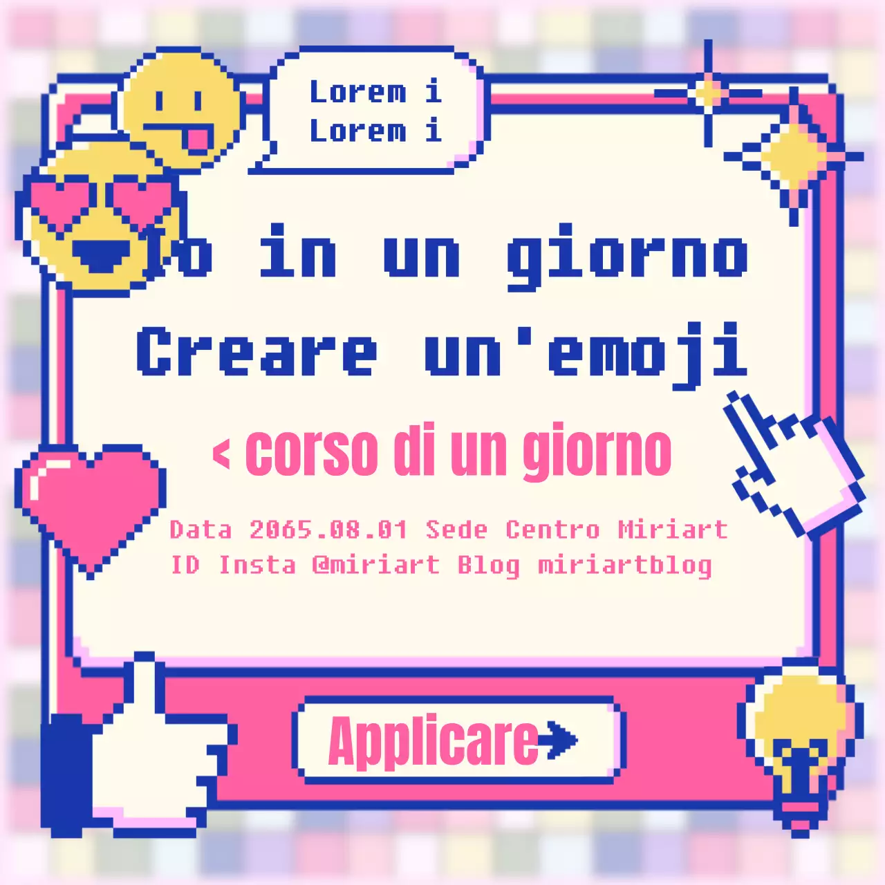 Promuovete un corso di emoji di un giorno con un concetto di rosa retrò