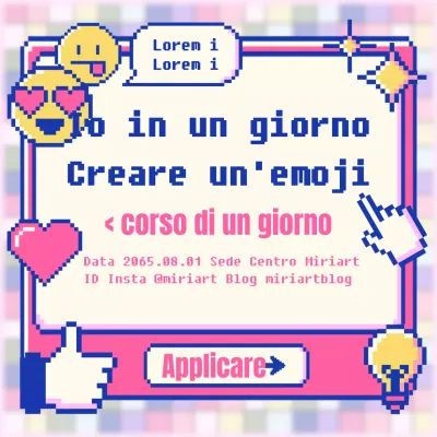 Promuovete un corso di emoji di un giorno con un concetto di rosa retrò