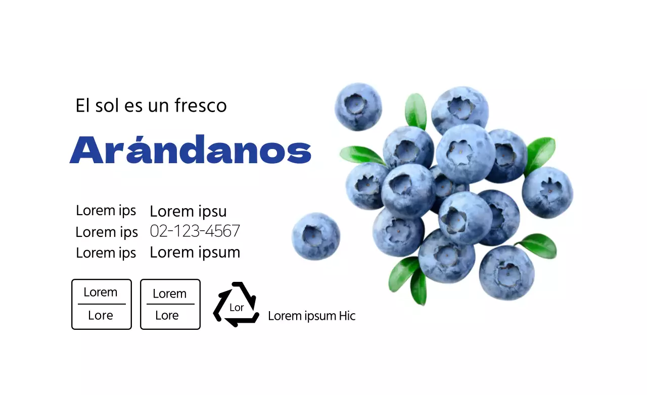 Expositor de arándanos blancos