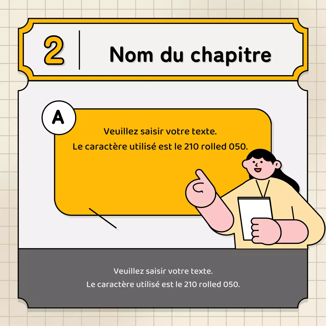 Bulles de texte bleu clair et jaune et illustration mignonne