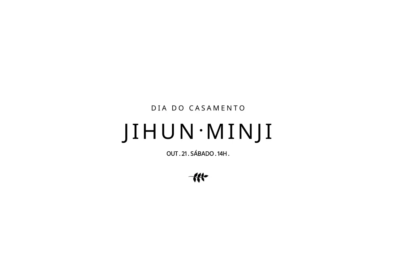 Envelopes para convites de casamento com um design simples, com ilustrações botânicas a preto e os nomes dos noivos.